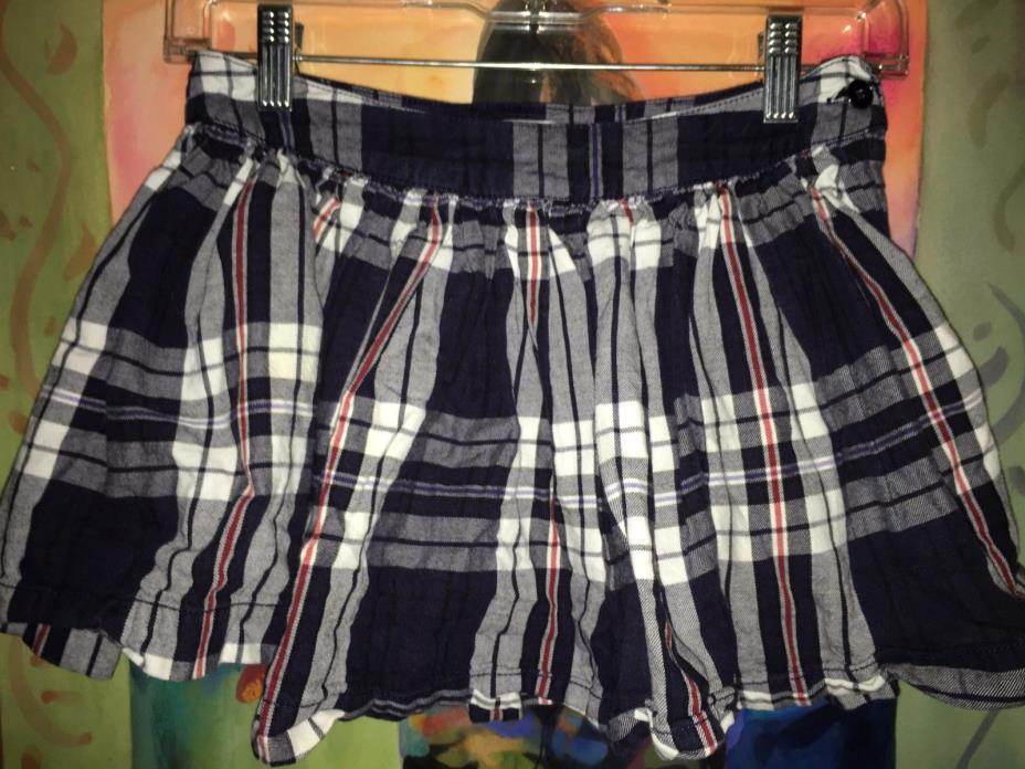 The Children's Place TCP Blue Red White Plaid Adjust Skort Short Skirt Sz 12
