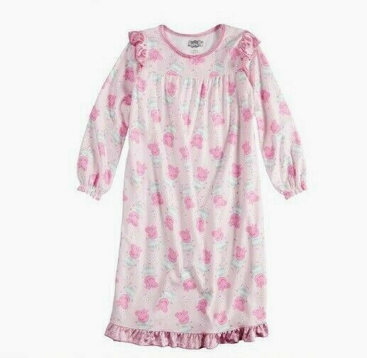PEPPA Pig Nightgown Girl's size 4/5 NEW Warm Pink Flannel Pjs Gown Pajamas USA