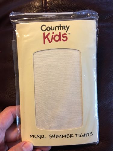 Country Kids Pearl Shimmer Tights Ivory Size 1 - 3 Years Pearl Opaque Tights