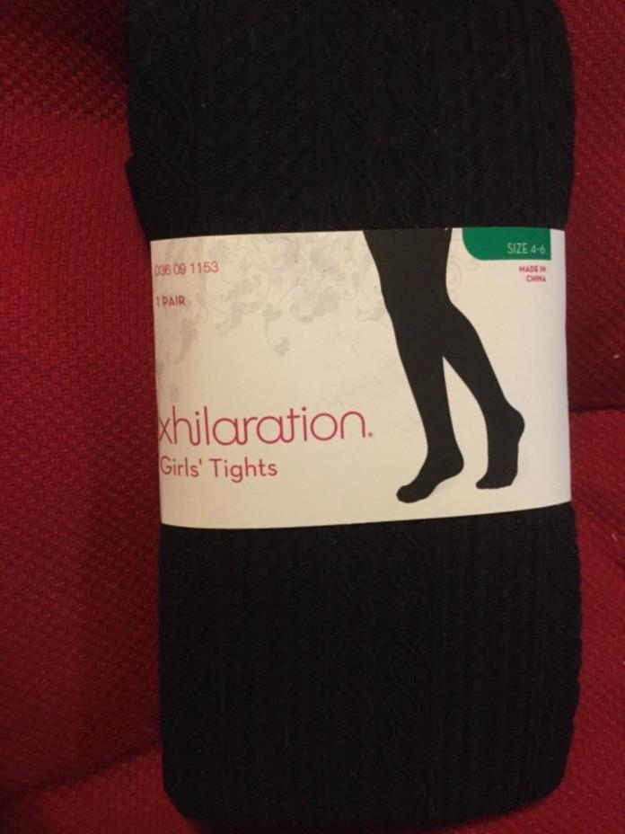 xhilaration girls tights black  sise 4 - 6 1 pair