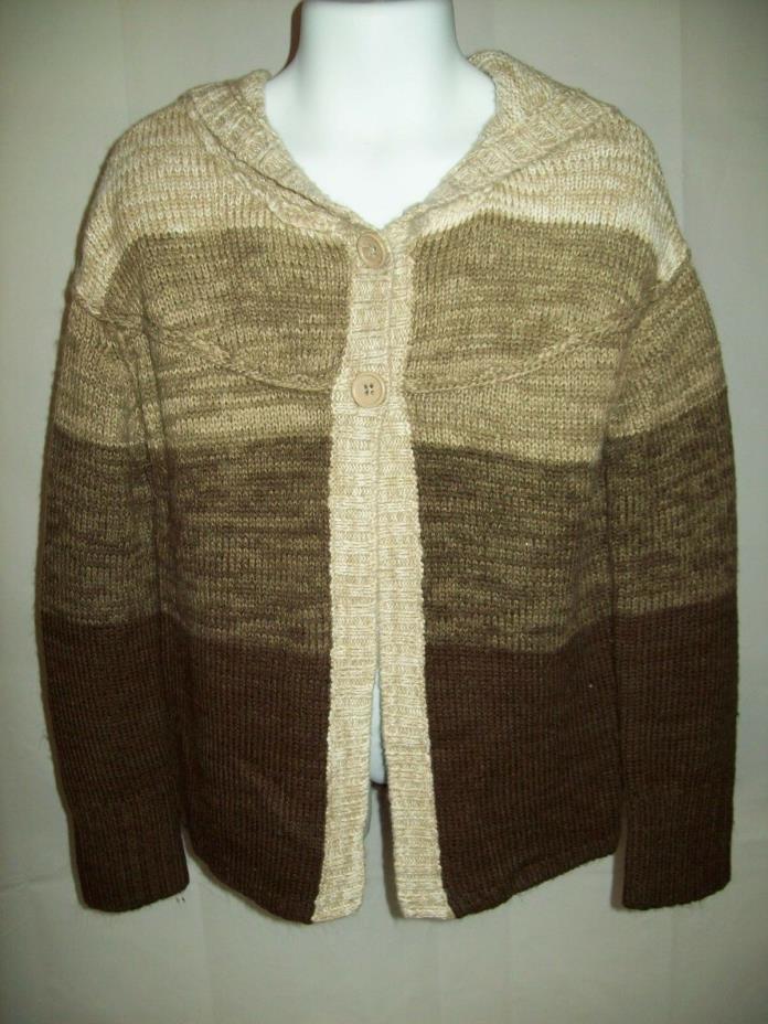 Mossimo Girls Cardigan Size XS 6 Color Block Gray Brown Hooded Casual School