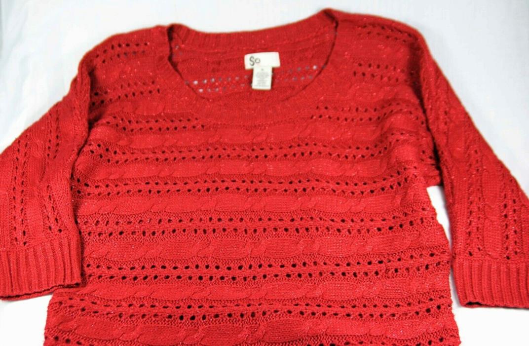 EUC So Red Knit Sweater Girls Size XL FREE SHIPPING