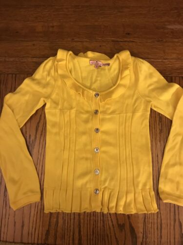 Juicy Couture Cardigan Sweater Top Sleeves Girls 10 Yellow