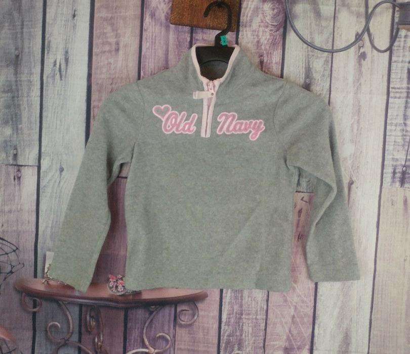 girls size Small old navy grey pink fleece pullover U13