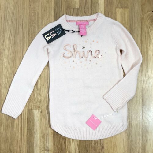 Isaac Mizrahi Kids Sweater Small Pink Shine Sequin Long Sleeve NWT Gift Tag