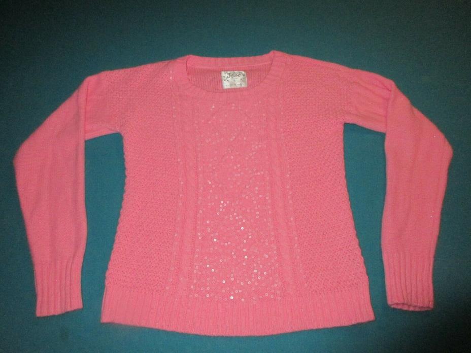 JUSTICE Girls Pink Long Sleeve Sweater Size 16