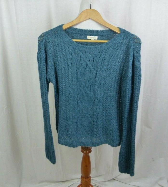 Tucker & Tate Solid Blue Long Sleeve Open Knit Sweater Shirt Girls Size XL 14/16