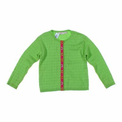 Emily West Girls Cardigan, size 12,  green, pink,  cotton