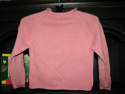 Kiks Size 5 6 Mauve Pink Sweater with Roll Neck Sleeves and Bottom