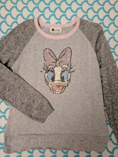 Gap Kids Disney Daisy Duck Grey Sequin Detail Top Light Pullover Sweater size L
