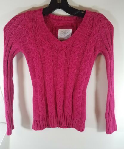 Justice Sweater Girls Pink Cable Knit L/S, Size 8 Girls (M)