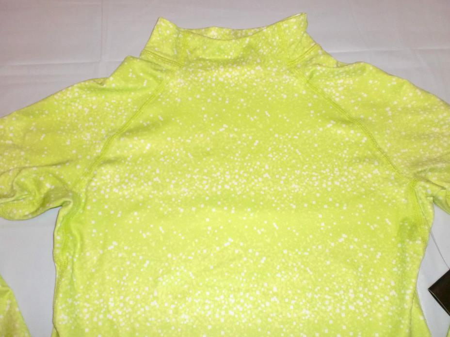 NWT Girls Nike PRO Hyperwarm Series Mock Neck LS Train Shirt Green/Wht S Msr $45