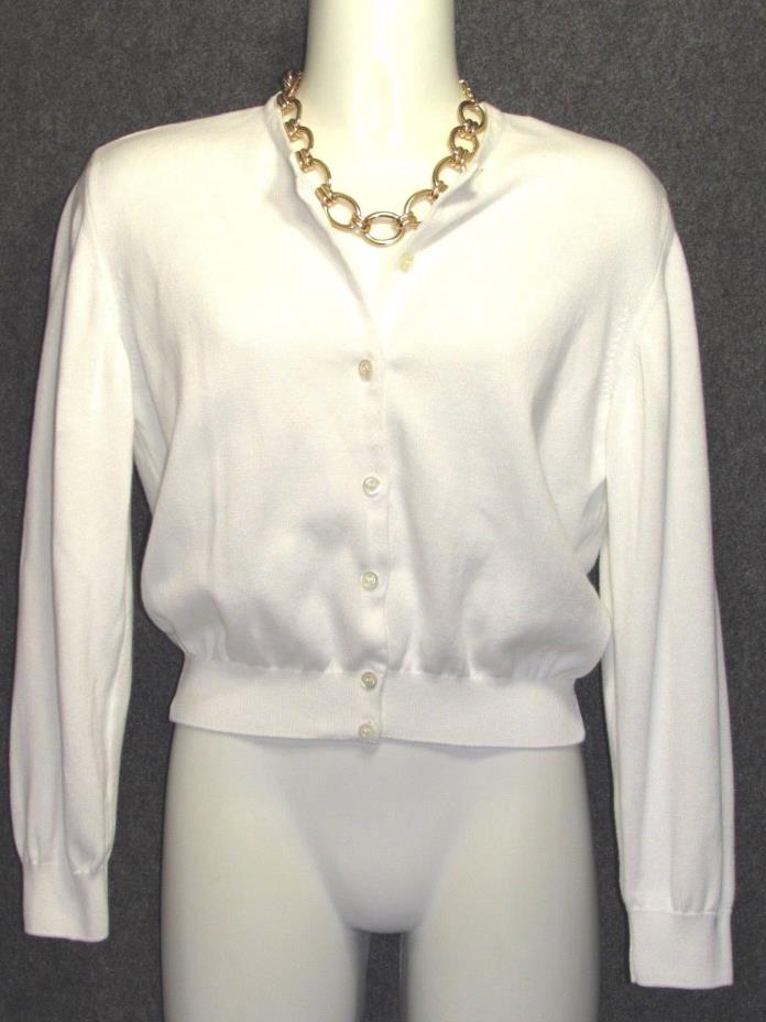 LILLY PULITZER White Cotton Cardigan Sweater Girls SZ 12 NEW