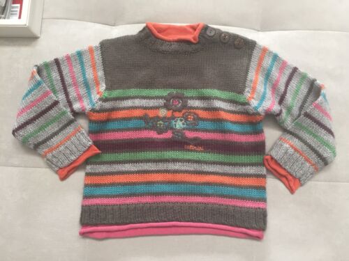 $100 Catimini France Sweater 4T Orange Multy-Color Excellent Condition