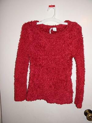 HEART N CRUSH Girls RED FUZZY Polyester SWEATER _ size XL _ NEW!