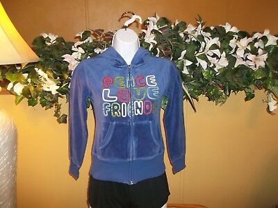 Girl's So...Brand Zip-up Velour Hoodie Jacket  BLUE  Size M 10-12