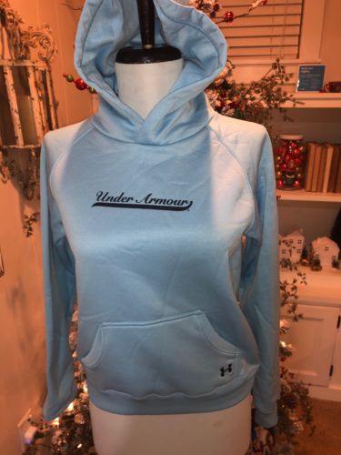Under Armour Light Blue Fleece Lined Girl's SweatShirt Hoodie Size Youth Large