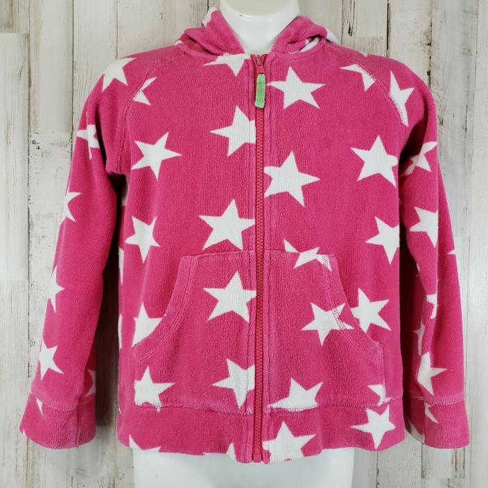 Mini Boden Girls Hoodie 9-10Y Pink Full Zip Terry Stars Toweling Sweatshirt TG4