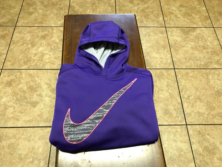 youth Nike L/S hooded sweatshirt size youth M purple, pink ThermaFit
