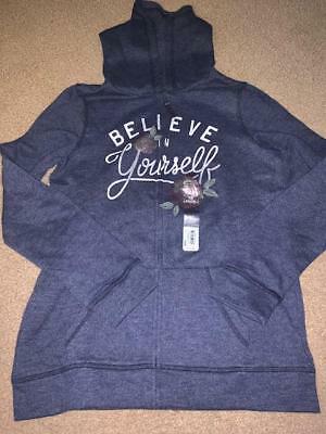 NWT sz 16 girl's So Believe in Yourself zipper hoodie