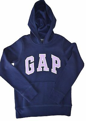 Gap Girls Sweatshirts Arch Logo Hoddie Size M (8 - 9) Navy Blue Long Sleeve