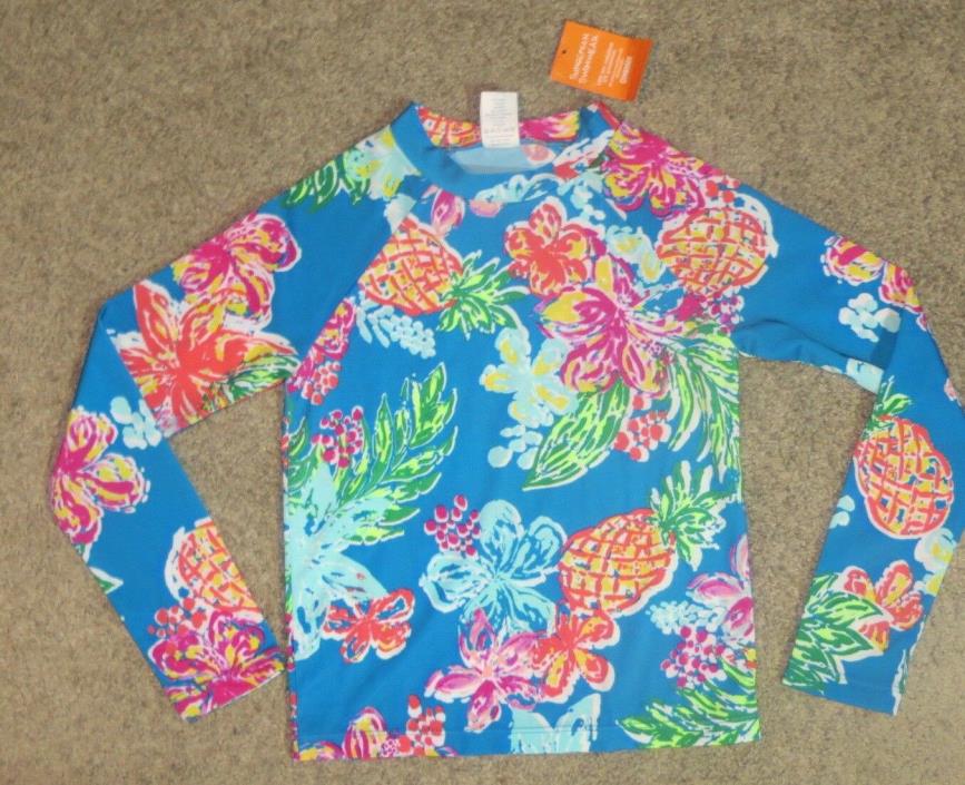 Gymboree Hawaiian Sunscreen Swimwear Long Sleeves Rash Guard Top Shirt M 7-8