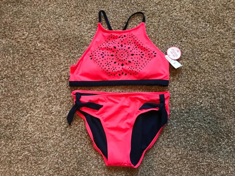 New Justice girl’s bikini bathingsuit/swimsuit pink, blue, size 16