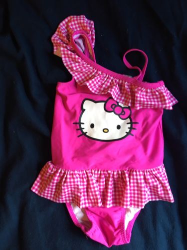 Hello Kitty 5T Bathingsuit, Pink, EUC