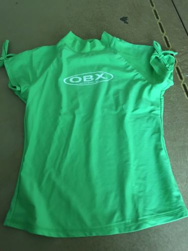 girls outerbanks rash guard light green small 7-10