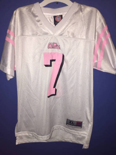 Ole Miss Girls Pink White Jersey Sz 16 No 7 New