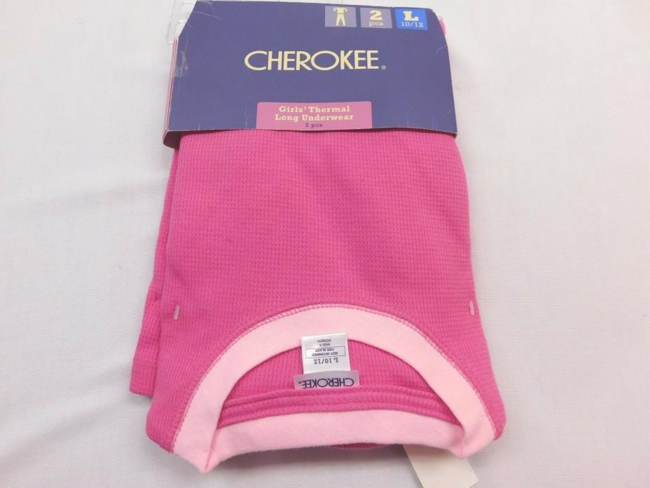 CHEROKEE GIRLS THERMAL LOG UNDERWEAR SET 2 PCS HOT PINK NIP LARGE 10-12