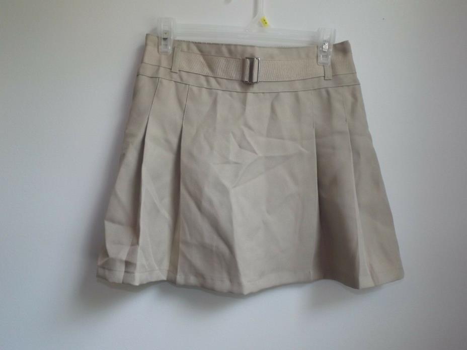 Izod Approved Schoolwear 10.5 khaki polyester pleat front uniform skort EUC