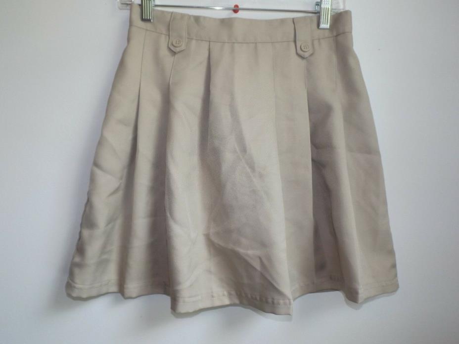 Izod Approved Schoolwear 16R khaki polyester pleat front uniform skort EUC