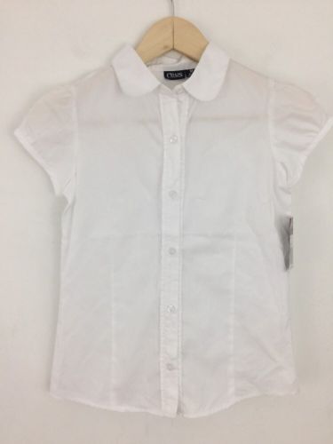 NWT Chaps Girls Approved Schoolwear Size Medium 8 - 10 White Uniform Blouse