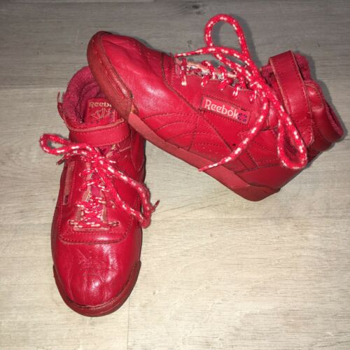 Reebok Youth Kids Red High Top Shoes Size 13