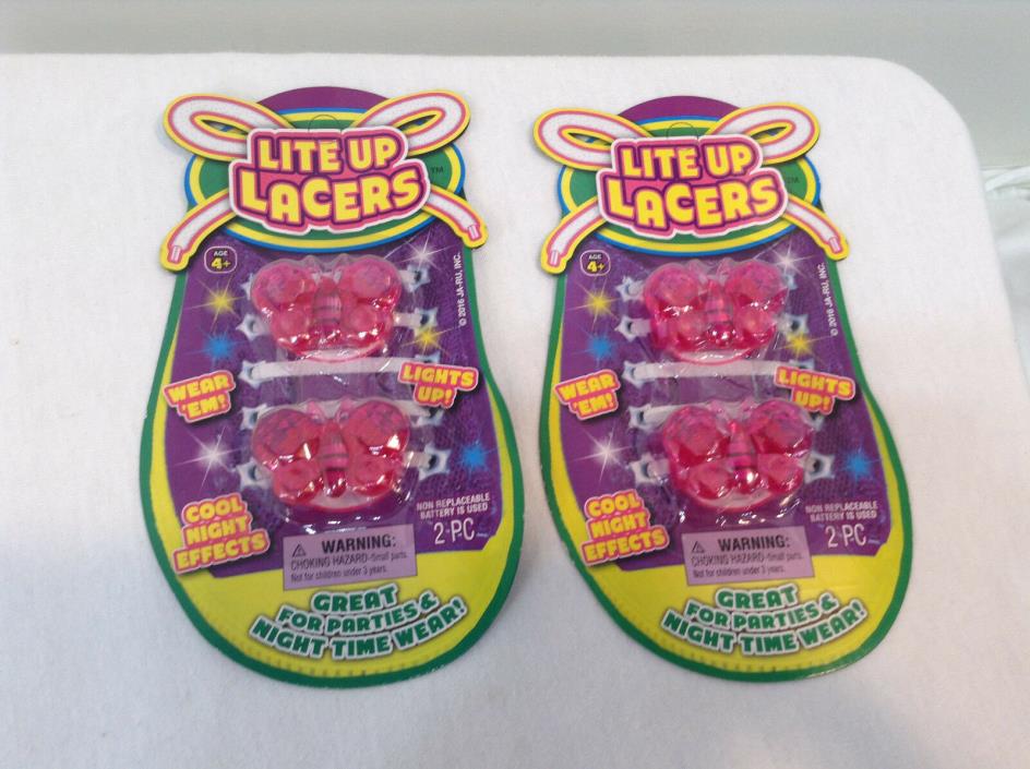 Lite Up Lacers Red Butterfly (2-Pack) 2pc. Each