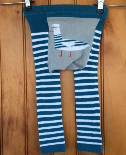 Doodle Pants Infant Size Large Teal Blue White Striped Seagull Size Large
