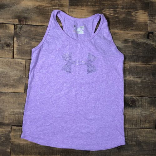 Under Amour Girls Racer Back Top Sz L Lilac/Purple Active Wear Loose Fit Sports