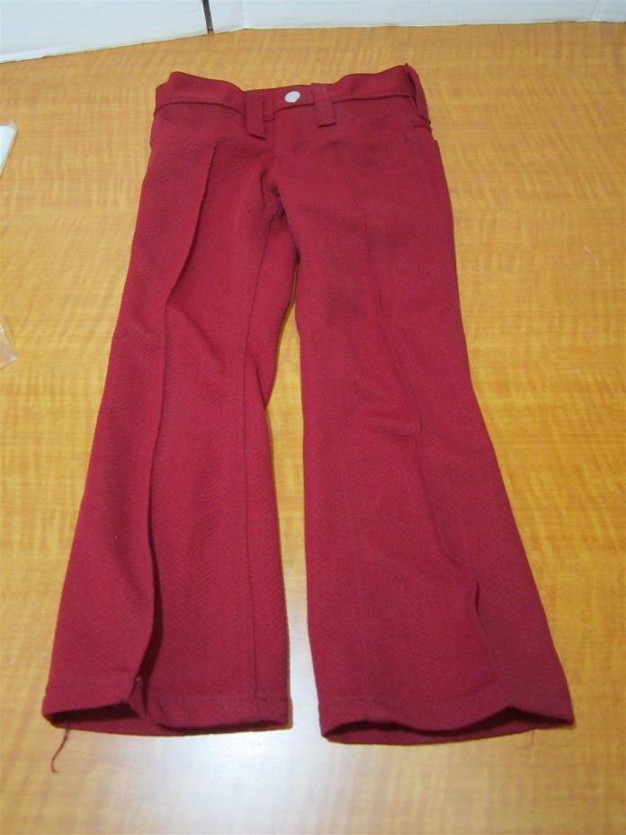 Karman Vintage Childrens Solid Maroon Western Knit Polyester Jeans Size: 4