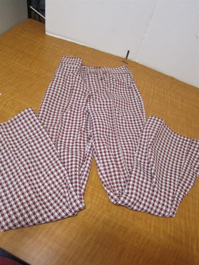 Lee Childrens Vintage Maroon & White Western Polyester Pants Size: 10 slim