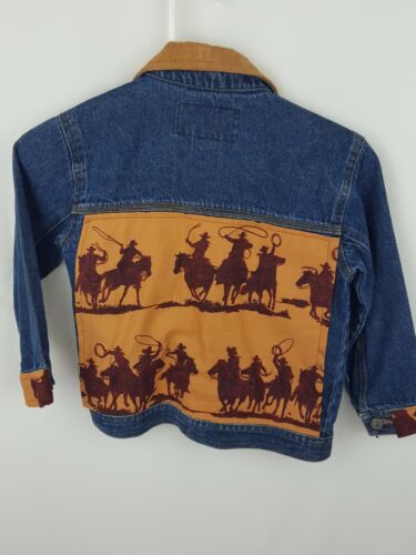 No Boundaries Western Rodeo Cowboy Country Roping Style Jean Jacket Kids 4/5
