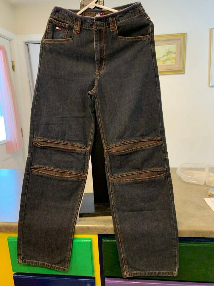Vintage Tommy Hilfiger Jeans Unisex Split Front Leg Design Dark Wash