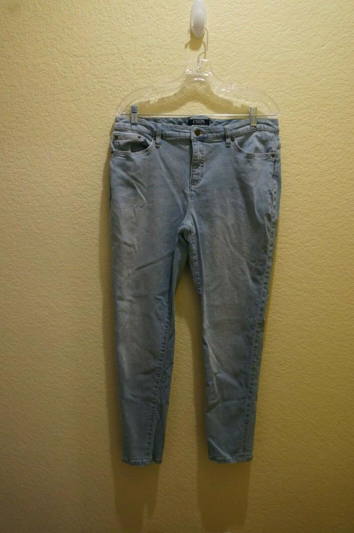 KID'S UNISEX ACID WASHED BLUE JEANS BY CHAPS SIZE 14