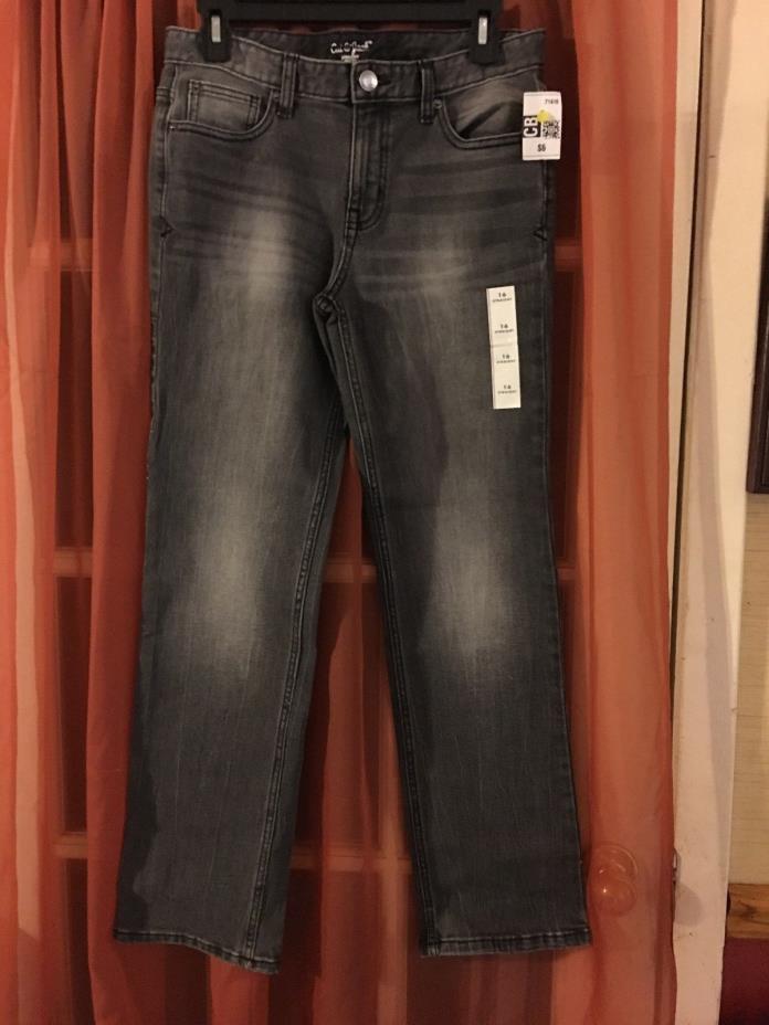 CHILD'S (UNISEX) SIZE 16 STRAIGHT LEG BLACK JEANS MADE BY CAT & JACK