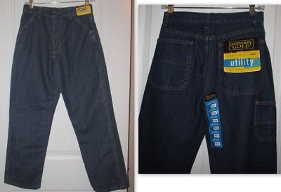 Wrangler Legendary Carpenter Blue Jeans Denim Pants Boys Sz 16R 28 x 28 Waistbnd