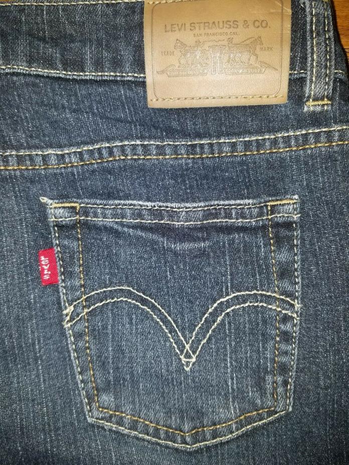 Girls Levi's Denim Jeans Size 14 Regular Fit Dark Indigo Wash Red Tag Zippered