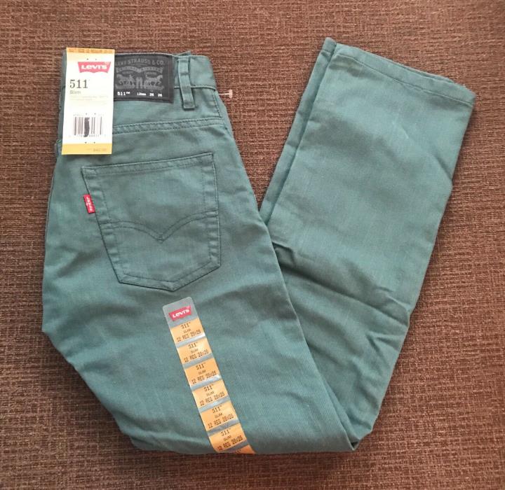 Levi’s 511 Slim Fit Tapered Leg Jeans Pants Waterlog Teal Size 12 26 14 27 18 29