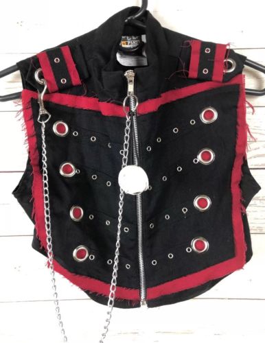 PMG Halloween Child Medium (7-10)  Zip Up Sleeveless Vest Goth Punk Chain
