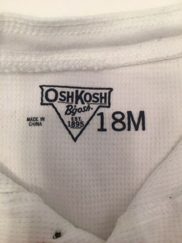 18 Mths Infant Osh Kosh B'Gosh Off  White One Piece Body Suit Thermal, L Sleeves