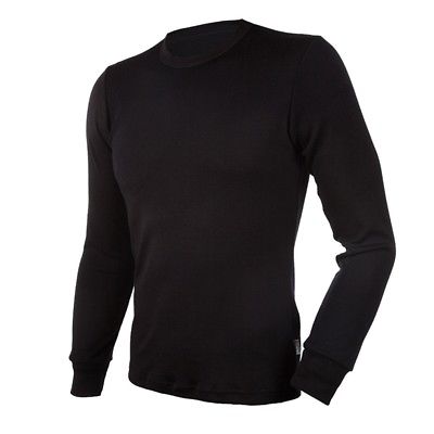 Janus Men's Black Wool Long Sleeve Shirt